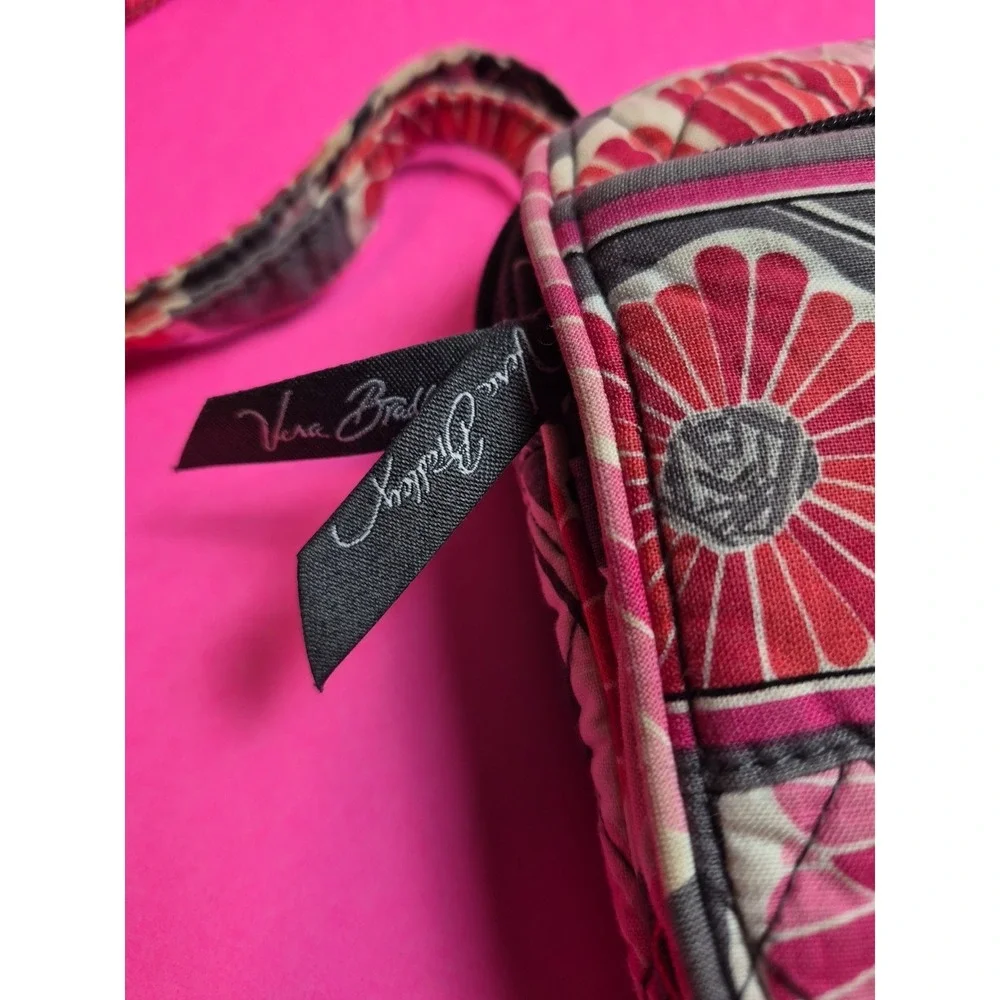 Vera Bradley Little Flap Hipster Crossbody‎ Bag Zinnia Floral Pink Grey Retired